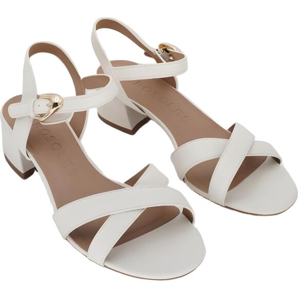 Aerosoles Cinzia Eggnog Faux Leather Slingback Sandals Block Heel 11W - Picture 4 of 6